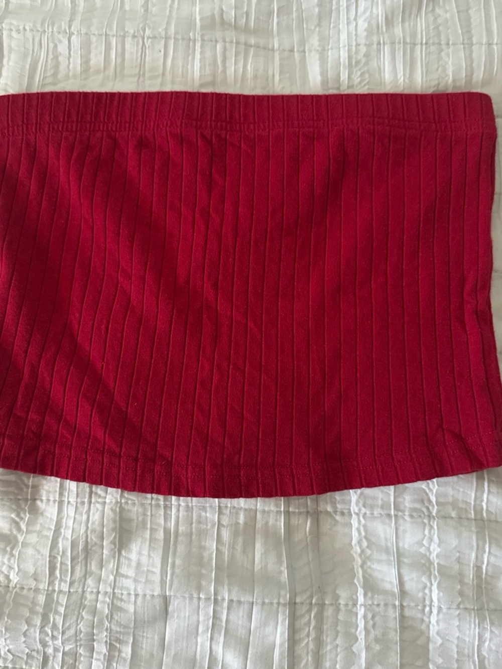 Women’s Ribbed Red Tube Skirt